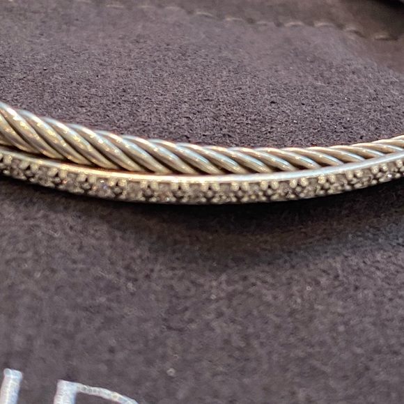 David Yurman Crossover Linked Bracelet in Sterling Silver with Pavè Diamonds - Picture 4 of 6